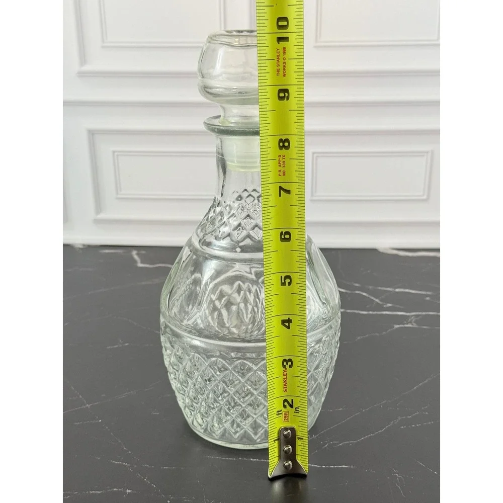 VTG 1970s Princess House Pressed Royal Crown Decanter with Stopper 10
